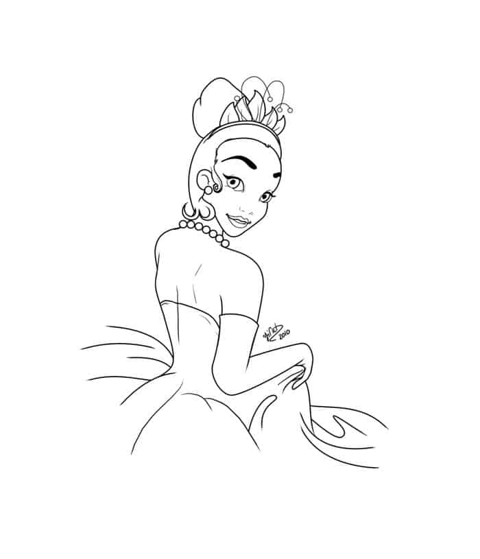 Coloring Pages For Kids Tiana