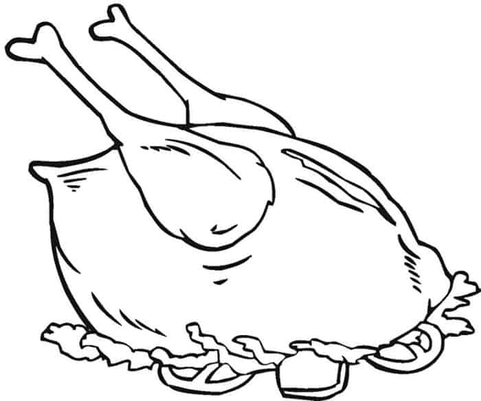 Cooked Chicken Coloring Pages