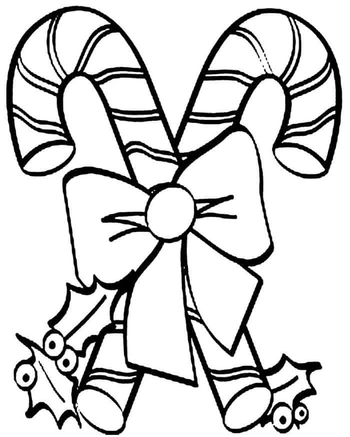Crossed Candy Cane Coloring Pages