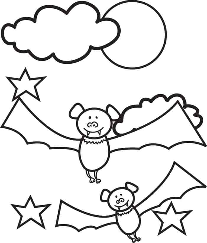 Cute Bat Coloring Pages