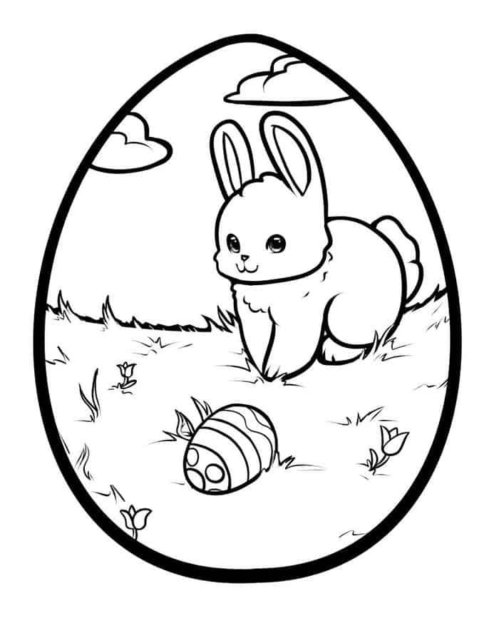 Cute Easter Bunny Coloring Pages