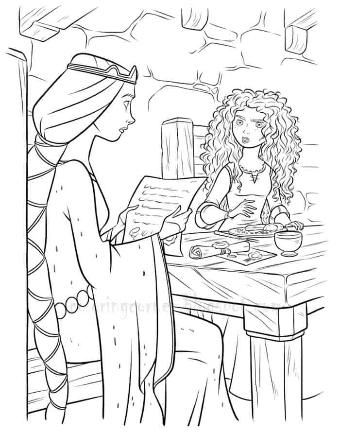 Disney Merida Cooking Coloring Pages