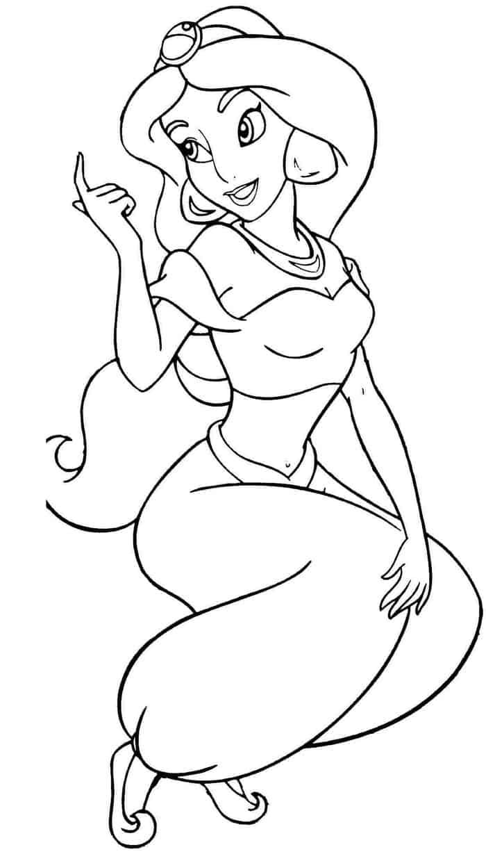 Disney Princess Jasmine Coloring Pages