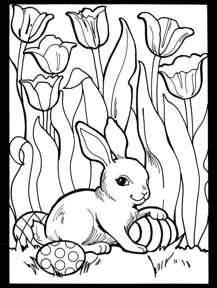 Easter Bunny Coloring Pages For Adults