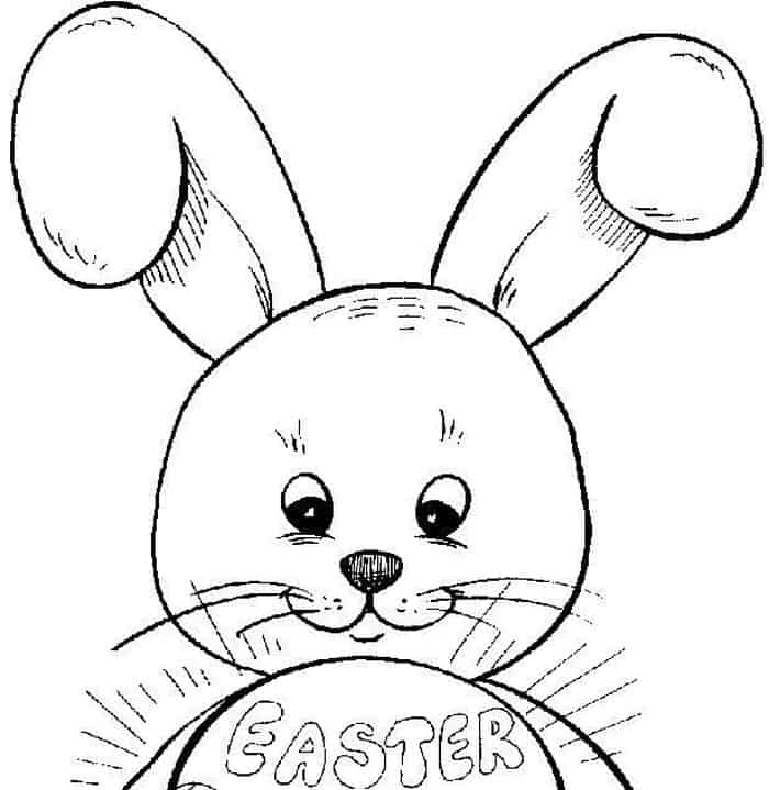 Easter Bunny Head Coloring Pages