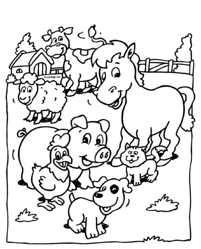 Farm Animal Coloring Pages For Preschoolers