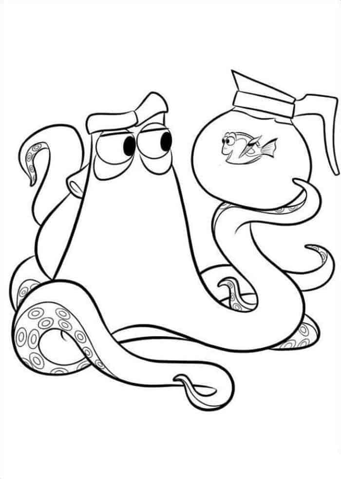 Finding Dory And The Skwid Coloring Pages