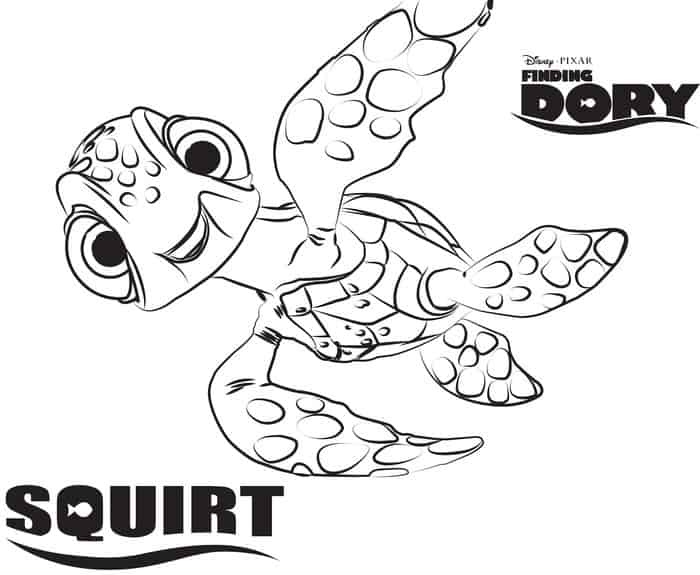 Finding Dory Coloring Pages Turtle