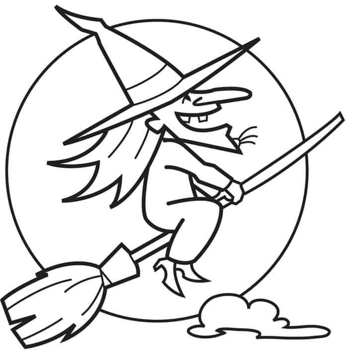 Flying Witch Coloring Pages