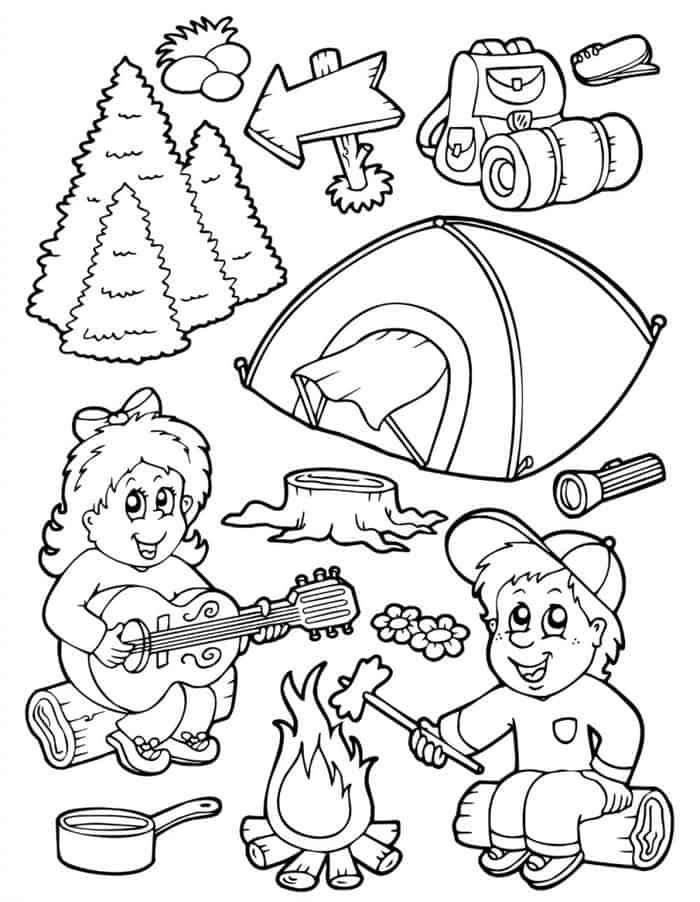 Free Camping Coloring Pages