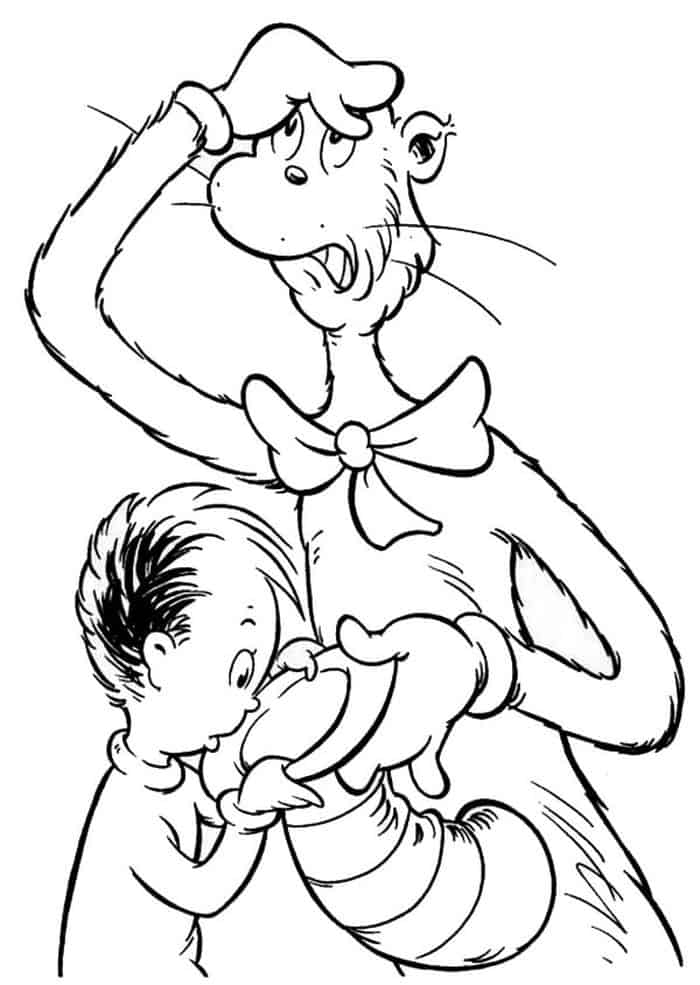 Free Cat In The Hat Hat Coloring Pages