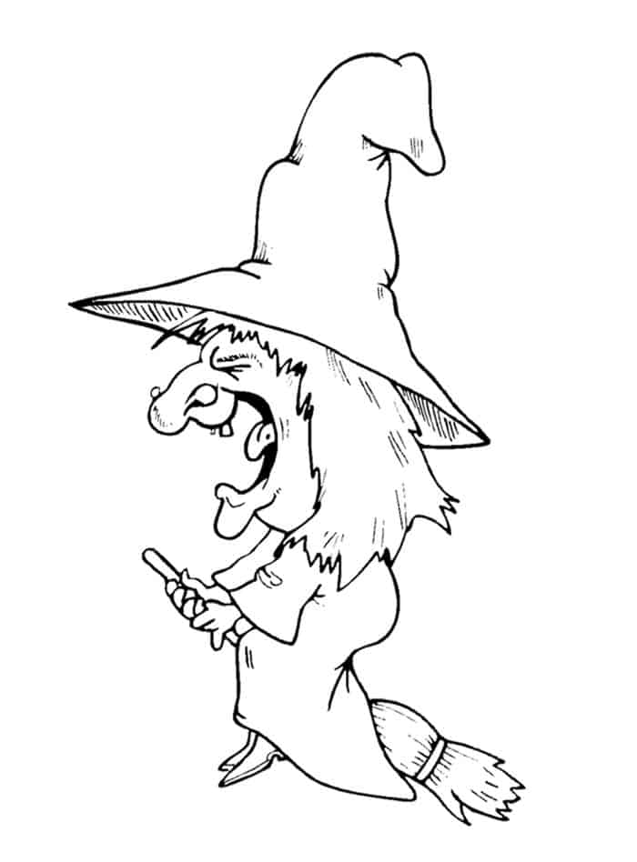 Free Halloween Witch Head Coloring Pages