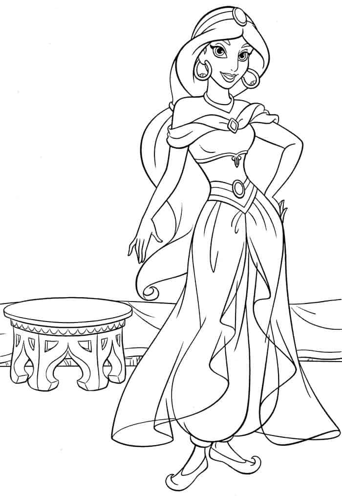 Free Princess Jasmine Coloring Pages