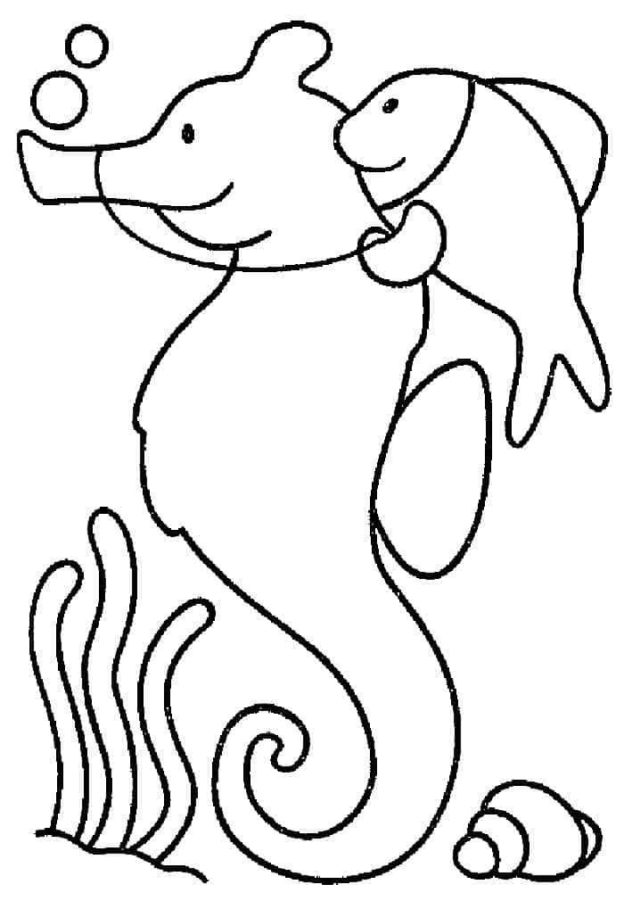 Free Seahorse Coloring Pages