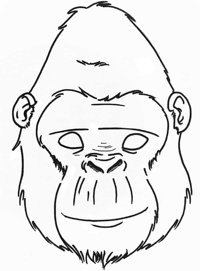 Gorilla Face Coloring Pages