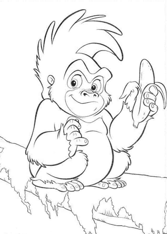 Gorilla Small Coloring Pages