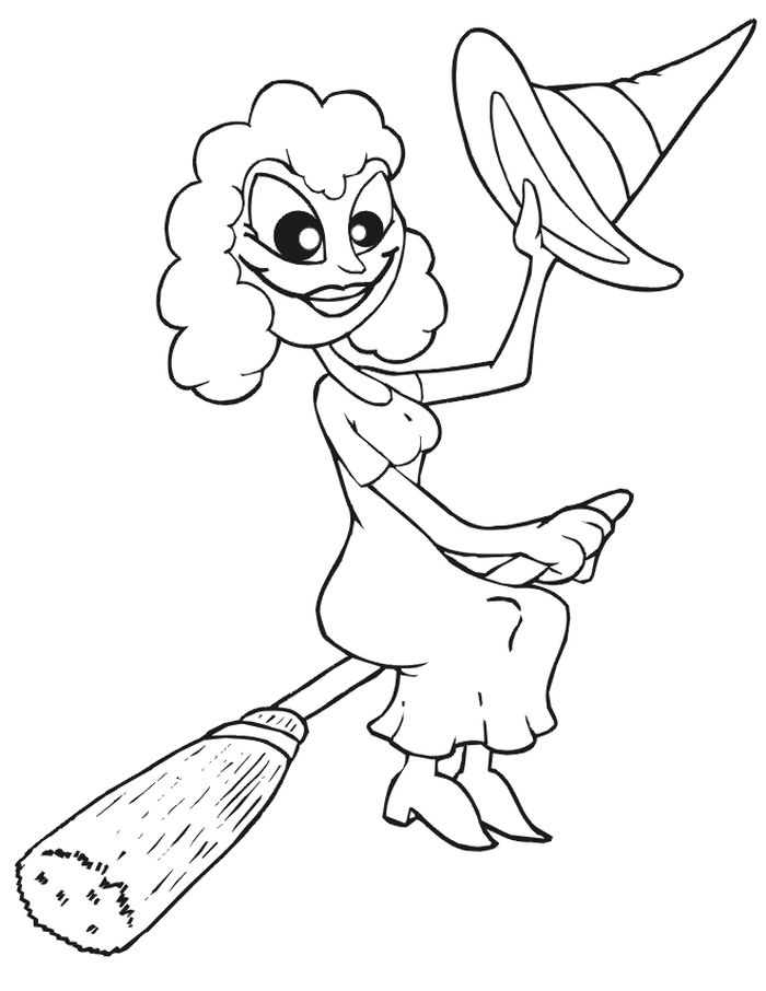 Halloween Witch Hat Coloring Pages