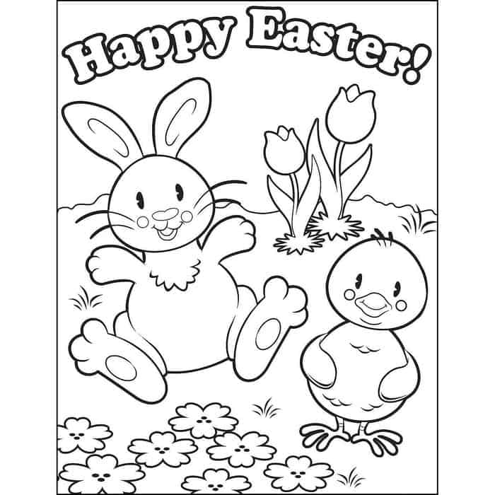 Happy Easter Bunny Coloring Pages