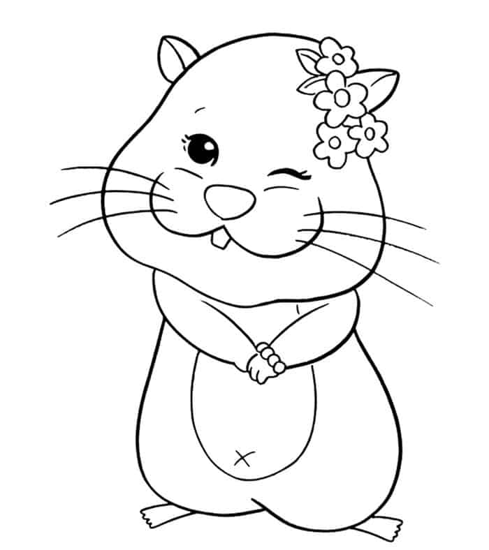 Kawaii Hamster Coloring Pages
