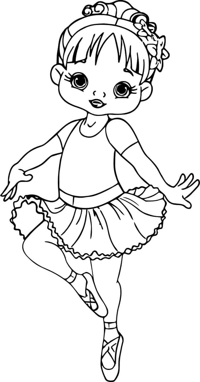 Little Girl Ballerina Coloring Pages