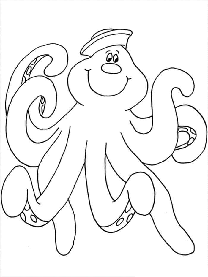 Octopus Peeking Coloring Pages