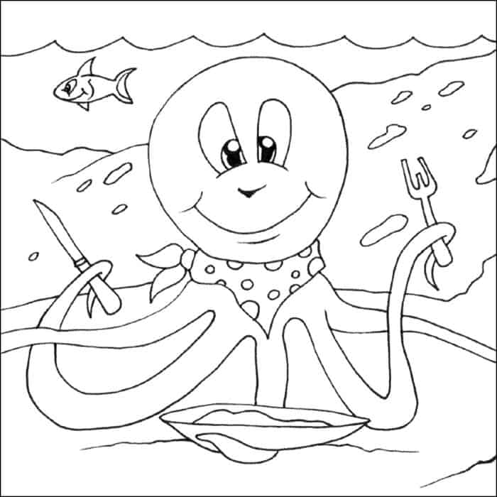 Poseidon Coloring Pages With Octopus Legs