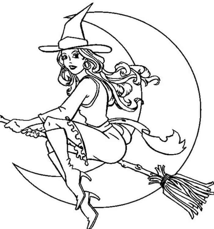 Pretty Witch Coloring Pages