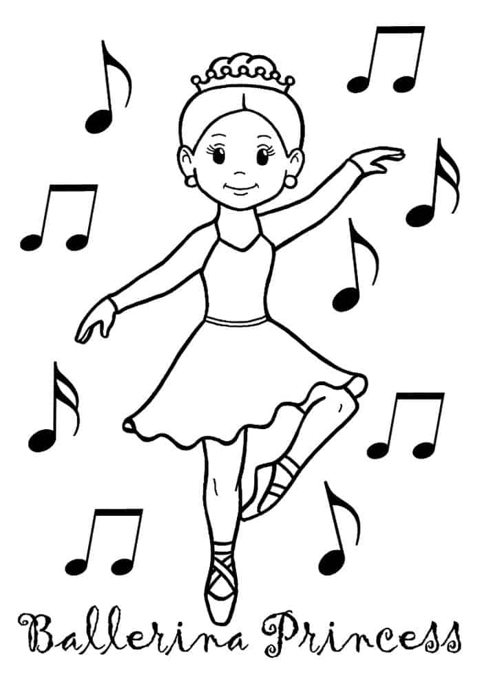 Princess Ballerina Coloring Pages