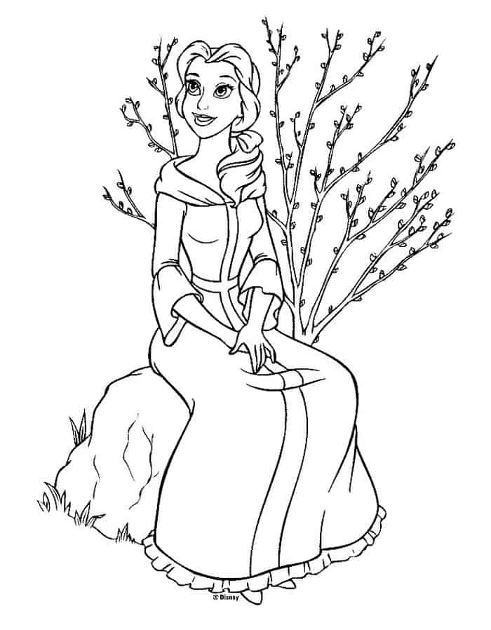 Princess Belle Coloring Pages Printable
