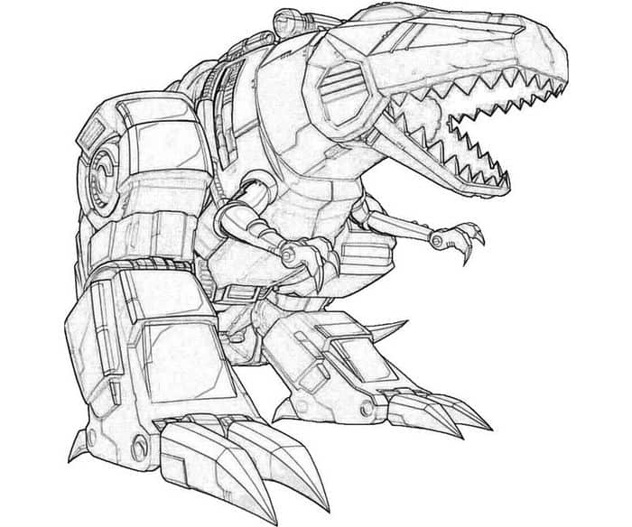 Robot T Rex Coloring Pages