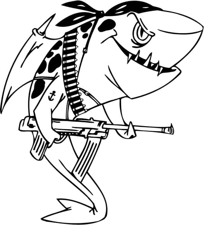 Scary Shark Coloring Pages