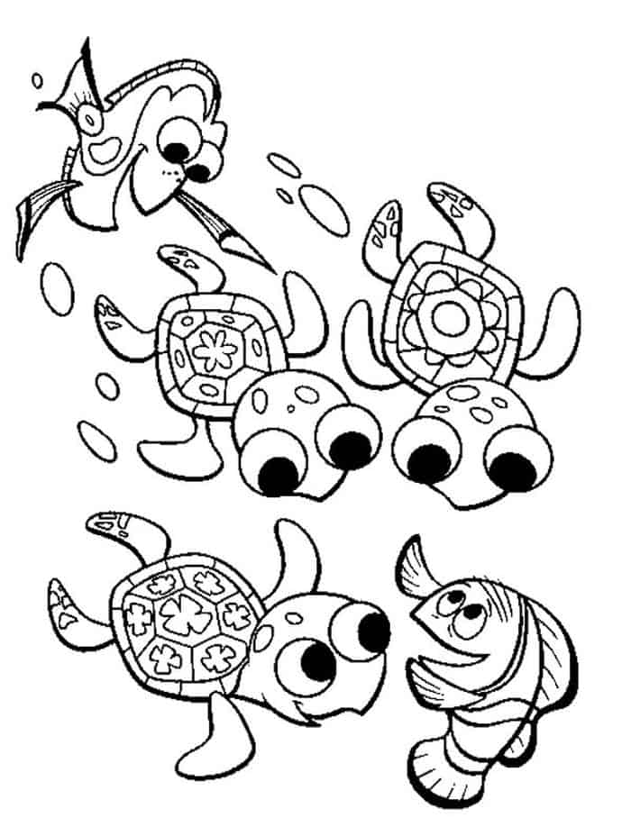 Sea Turtle Going Back To The Ocean Coloring Pages