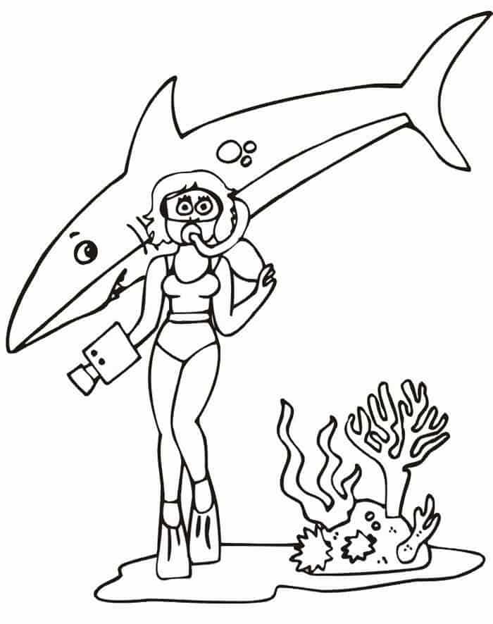 Shark Attack Coloring Pages