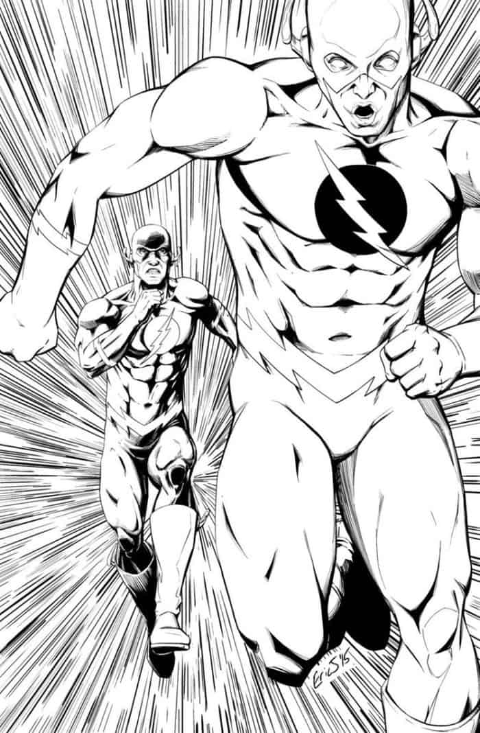 The Flash Vs The Reverse Flash Coloring Pages