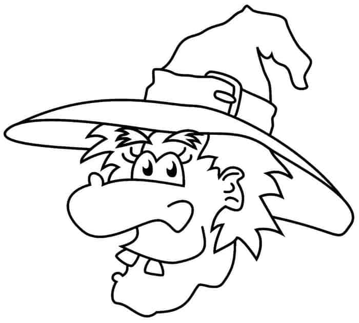 Witch Face Coloring Pages