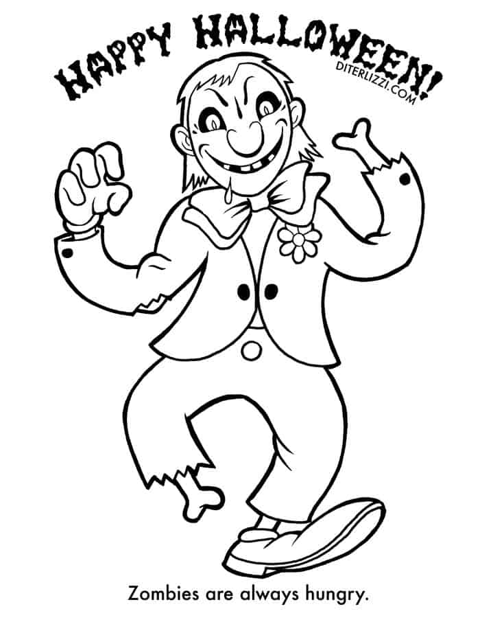 Zombie Halloween Coloring Pages