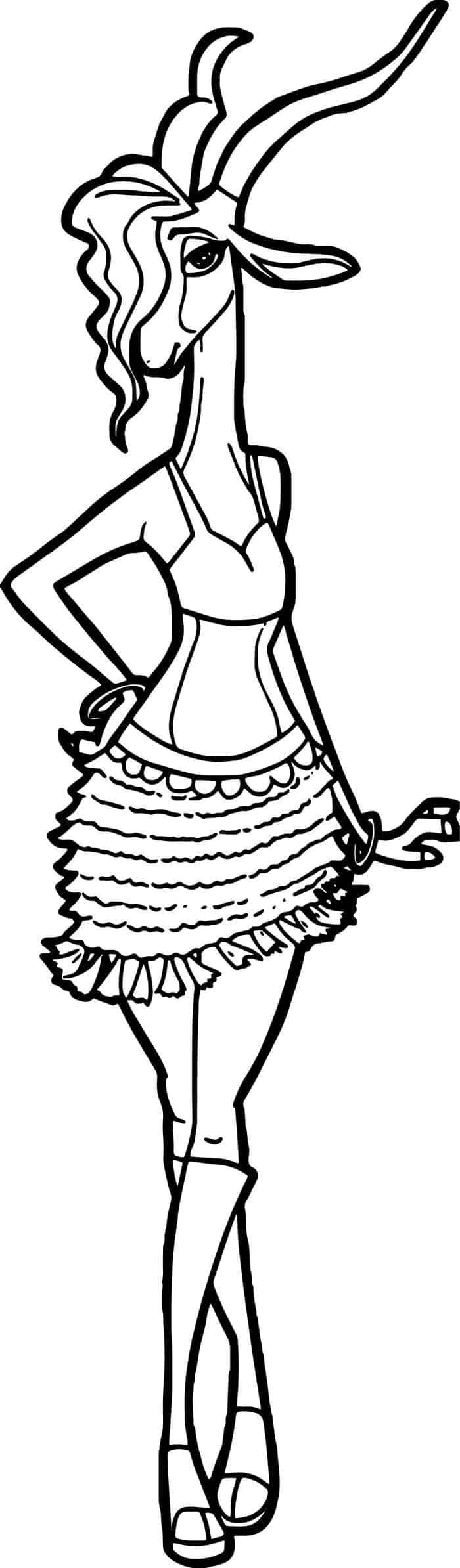 Zootopia Coloring Pages Of Gazelle