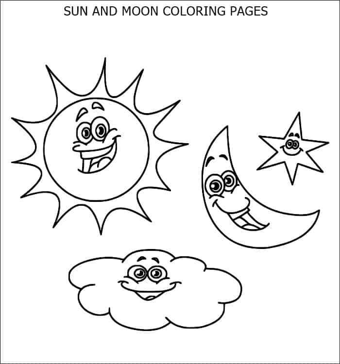 free printable sun and moon coloring pages