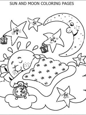 printable sun and moon coloring pages