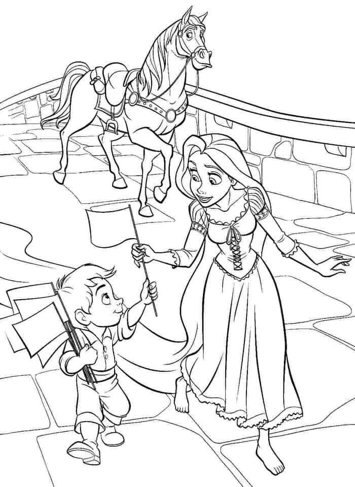 rapunzel castle coloring pages