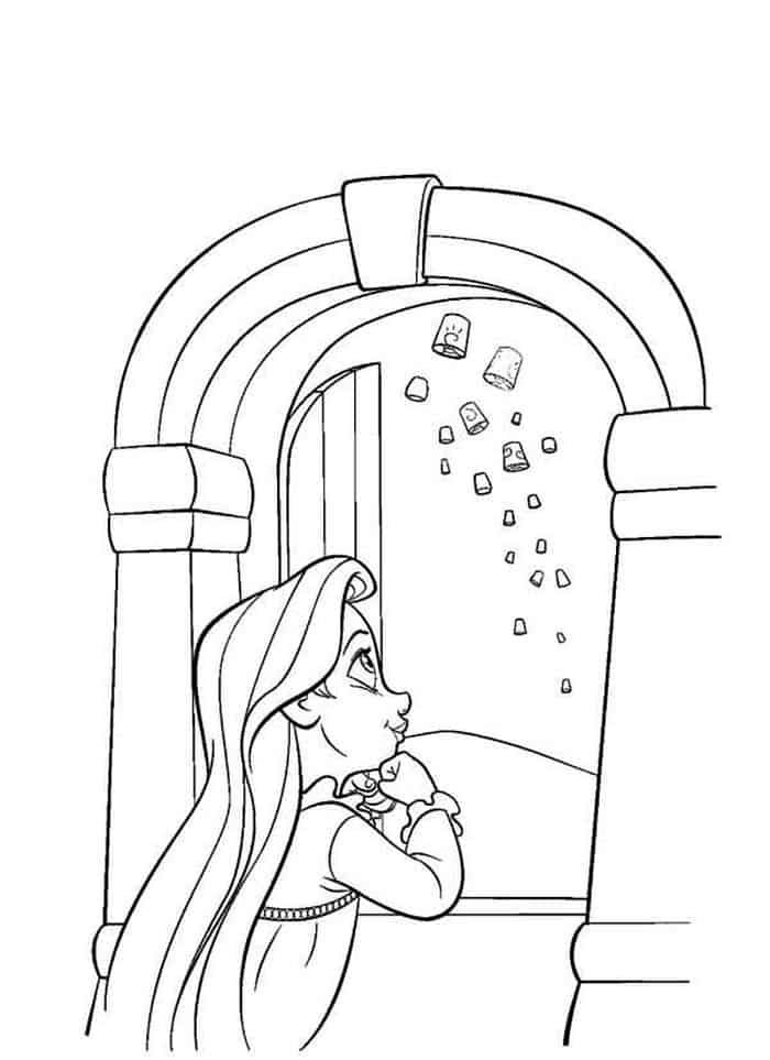 rapunzel tower coloring pages
