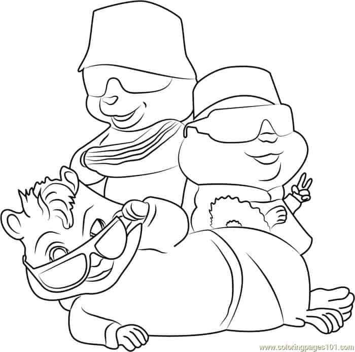 Alvin And The Chipmunks Coloring Pages All Three