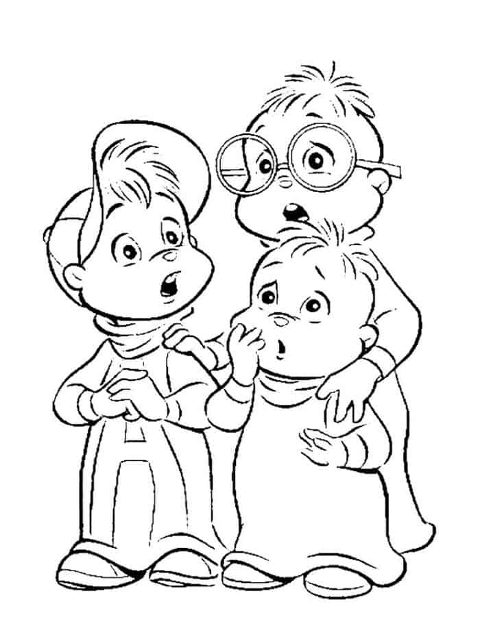 Alvin And The Chipmunks Valentines Coloring Pages