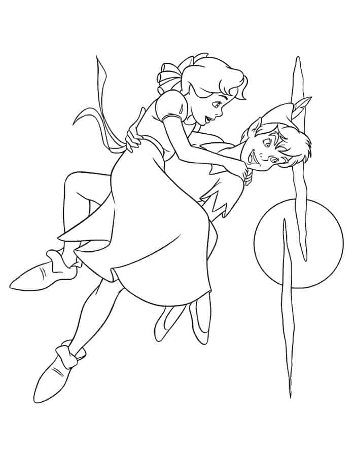 Coloring Pages Peter Pan Flying