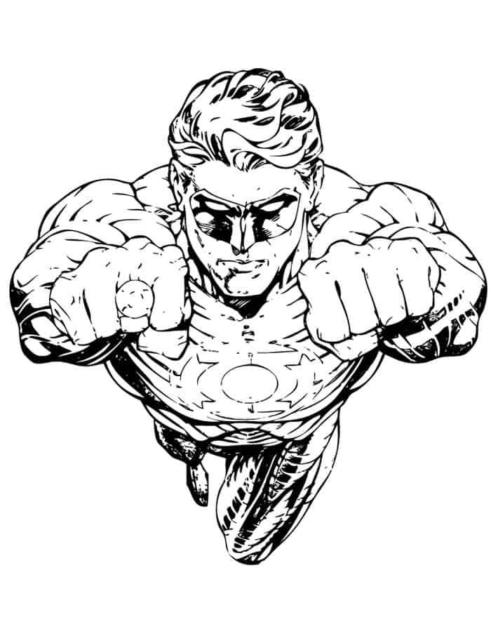 Coloring Superhero Pages Green Lantern