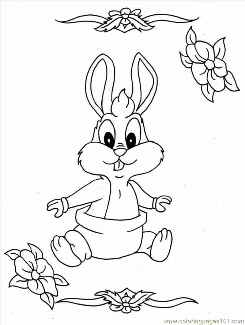 Cute Bunny Coloring Page