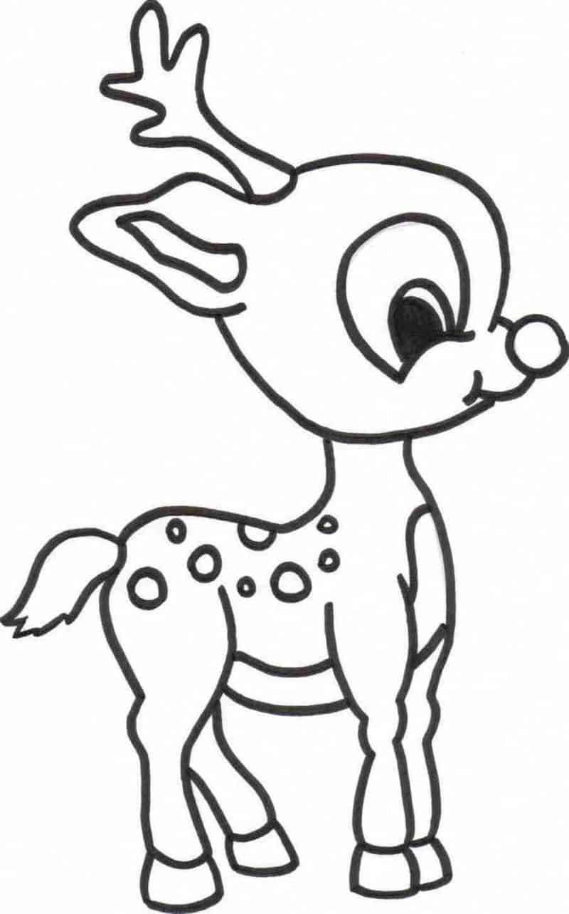 Cute Reindeer Coloring Pages