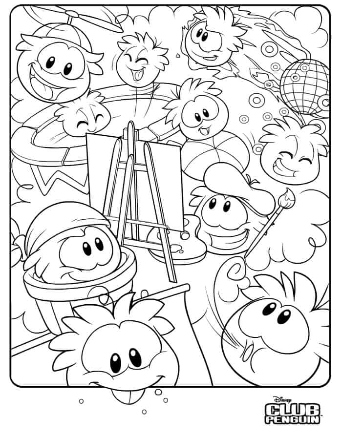 Disney Club Penguin Coloring Pages
