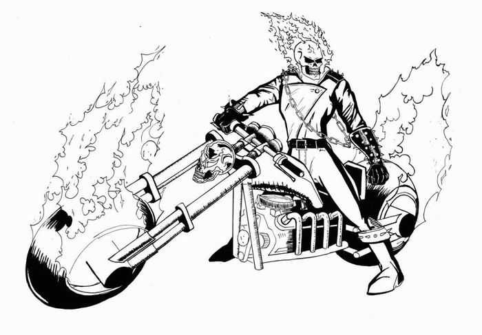 Ghost Rider Motorcycle Coloring Pages