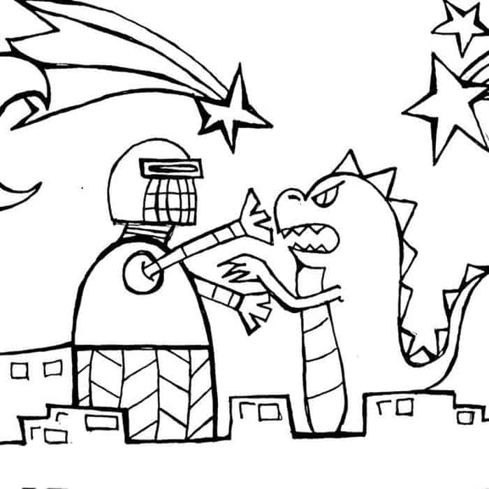 Godzilla Vs Robot Coloring Pages